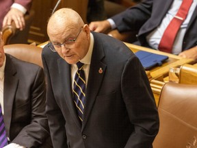 MLA Lyle Stewart at the Legislative Building on Monday.