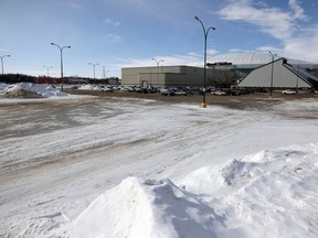 REGINA, SASK :  February 27, 2023 --  Looking west, the Lawson Aquatic Centre, the Fieldhouse and and Mosaic Stadium on Monday, February 27, 2023 in Regina.
TROY FLEECE / Regina Leader-Post