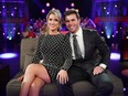 Kaity Biggar and "The Bachelor" Zach Shallcross in the After the Final Rose portion of "The Bachelor" finale on March 27.
