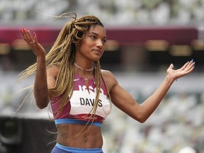 Tara Davis-Woodhall's ban concluded last week, but the penalty also includes the loss of the long jump title she won at indoor nationals shortly before the sample was collected on Feb. 17.
