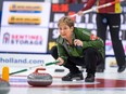 Sherry Anderson, shown at the 2021 Scotties, is a senior world champion for the third time.