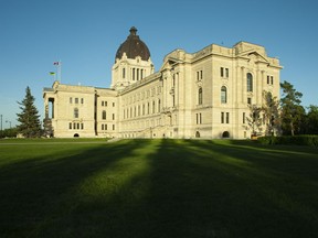 The Saskatchewan Legislature at Wascana Centre in Regina on Saturday, May 30, 2020.