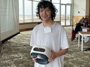 Deondre Herman, 16, is a student at Dene High School in La Loche, Sask. The school and Saskatchewan Polytechnic are continuing their collaborative research on how virtual reality can improve mental health care for northern Saskatchewan.