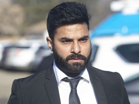 Truck driver Jaskirat Singh Sidhu walks into the Kerry Vickar Centre for his sentencing in Melfort, Sask., on March 22, 2019.The Federal Court has agreed to allow the lawyer for a former truck driver who caused the deadly Humboldt Broncos bus crash to argue against his possible deportation.