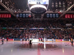 The Saskatoon Blades take on the Regina Pats with another sold-out game at SaskTel Centre. Photo taken in Saskatoon, Sask. on Friday, March 24, 2023.