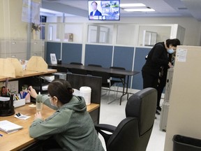 A view inside the Service à la Famille Chinoise du Grand Montréal, one of two Montreal-area locations under investigation by the RCMP for being possible “police stations” run by the Chinese government.