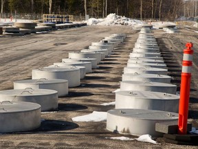 Intermediate radioactive waste is stored in containers buried just at the surface at the Bruce Nuclear site near Kincardine, north of London, Ont. in this May 2013 photo.