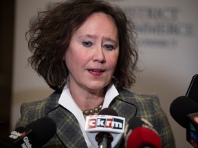 (FILE) Saskatchewan Justice Minister Bronwyn Eyre, on Wednesday, Feb. 1, 2023 in Regina.