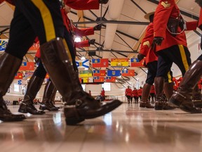 RCMP officers marching