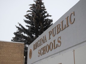 Regina Public Schools sign.