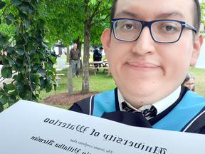 A Facebook page in the name of Geovanny Villalba-Aleman said he graduated from the University of Waterloo in April with a Bachelor of Science degree in Physics.