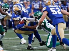 Bombers vs. Riders game action