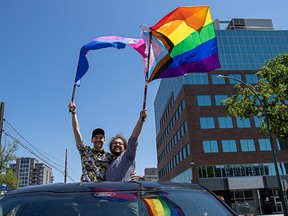 Pride flags at the 2023 Queen City Pride Parade