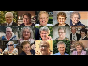 Collage of the 16 victims of the bus crash in manitoba