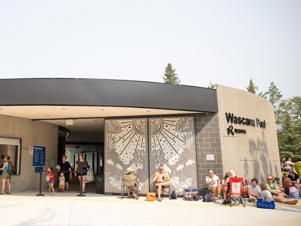 The exterior facade and entrance of the new Wascana Pool on Friday, June 9, 2023 in Regina.