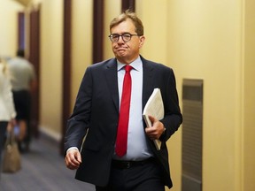 Minister of Natural Resources Jonathan Wilkinson arrives to a cabinet meeting on Parliament Hill in Ottawa on Tuesday, May 30, 2023.