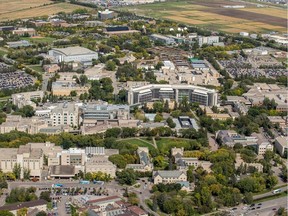 The University of Saskatchewan campus is seen in this aerial photo take above Saskatoon in September of 2019.