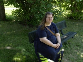 Tressa Mitchell poses for a photo at a park near her home in Weyburn on Saturday, July 1, 2023.