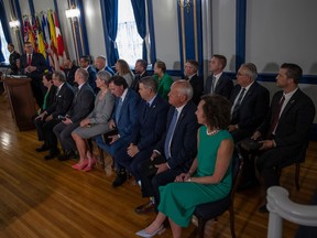 Premier Scott Moe announces a provincial cabinet shuffle during ceremony where the new minsters swore in to their new roles. The Ceremony took place at the Government house on Tuesday, August 29, 2023 in Regina.