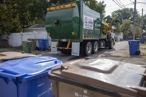 compost bins and truck