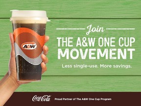 A&W's reusable cup is pictured in this image posted on its website.