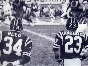 Ron Lancaster and George Reed with the Saskatchewan Roughriders in the 1970s.