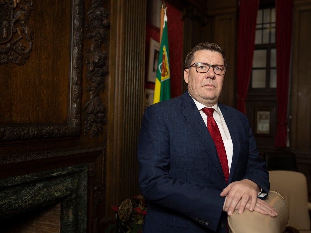 Premier Scott Moe at the Saskatchewan Legislative Building on Dec. 19, 2023 in Regina. 