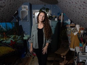 Saskatoon-based artist Vanessa Hyggen in her home studio space. Photo taken in Saskatoon on Dec. 7, 2023.