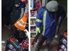 RCMP released security footage of suspects in a string of gas station robberies in small towns in Saskatchewan and Alberta.