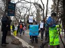 REGINA, SASK : February 2, 2024-- Students and supporters of the Saskatchewan Teachers Federation march down Albert street near the Saskatchewan Legislative Building on Friday, February 2, 2024 in Regina. KAYLE NEIS / Regina Leader-Post