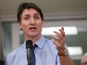 Prime Minister Justin Trudeau speaks at the Southern Alberta Institute of Technology in Calgary on Wednesday, March 13, 2024.
