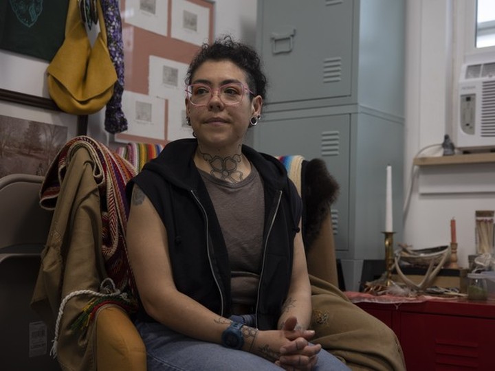  Indigenous artist and tattooer Stacey Fayant in her studio in Regina in 2022.