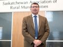 SARM President Ray Orb, who is also the reeve of the RM of Cupar, stands inside the lobby of the Saskatchewan Association of Rural Municipalities office in Regina.