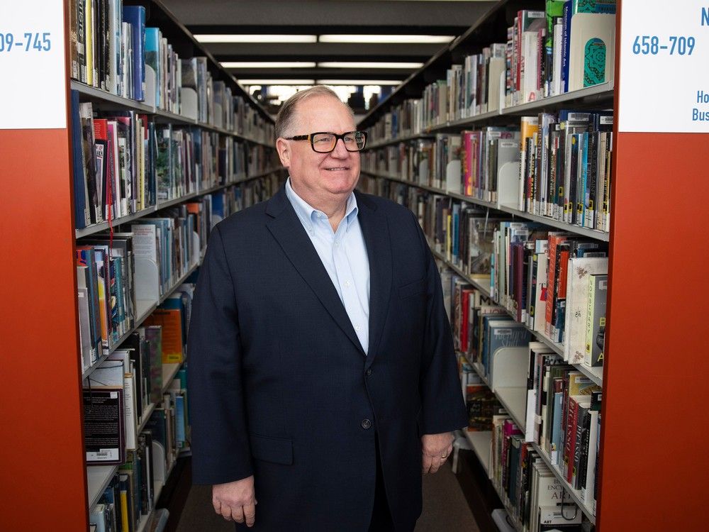 Regina Public Library director and CEO Jeff Barber stands for a portrait at the central library branch on Friday, March 8, 2024 in Regina.