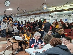 Supporters gathered inside the Wolseley Sportsplex in Wolseley, Sask. on Saturday, March 30 to watch the 2024 Kraft Hockeyville announcement.