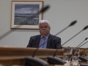 Speaker Randy Weekes chairs the House Services Committee meeting before he recused himself from discussion about the proposed investigation of Sask. Party MLA Jeremy Harrison's conduct following past allegations made by Weekes on Monday, June 17, 2024 in Regina.