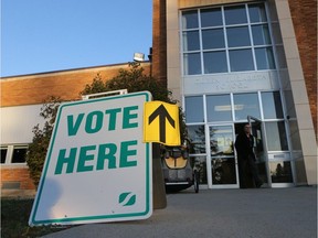 Saskatoon residents vote at Queen Elizabeth School during the civic election in October of 2016 in Saskatoon, SK.