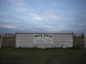 Politics tamfitronics Beck Field in Lang, Saskatchewan.