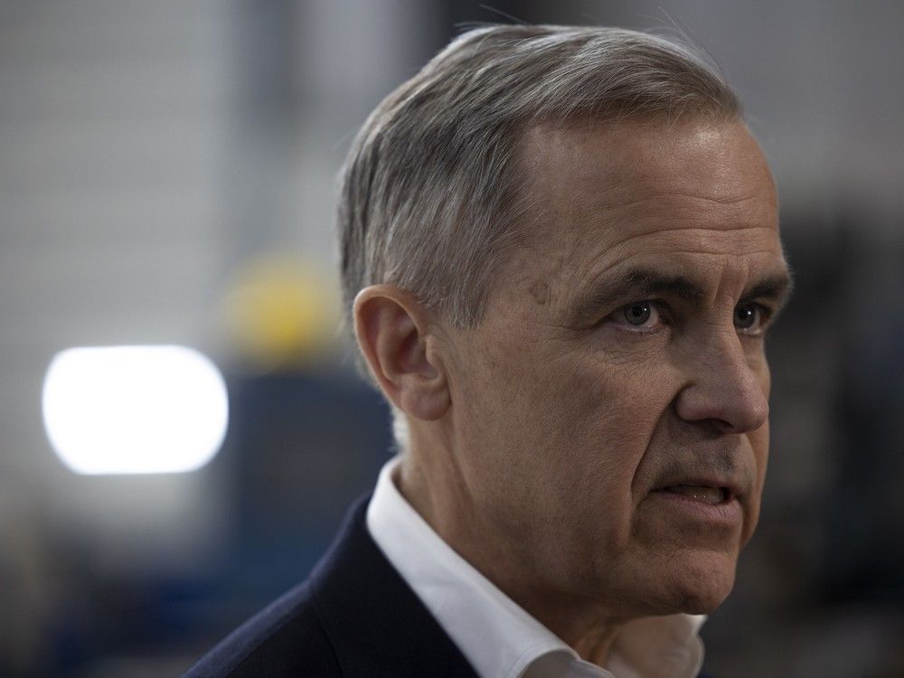 Carney says 'we are in a crisis' amid U.S. trade war during Sask. stop
