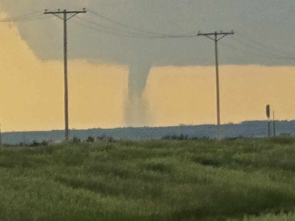A possible tornado spotted near Vibank, Sask.