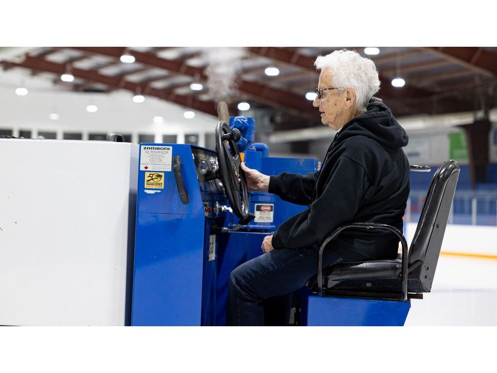Joyce Willick is a 88-year-old great grandmother who still drives out the Zamboni and helps out at the Spiritwood hockey rink.