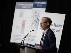 University of Regina president Jeff Keshen speaks during a press conference inside the Innovation Saskatchewan Research and Technology Park