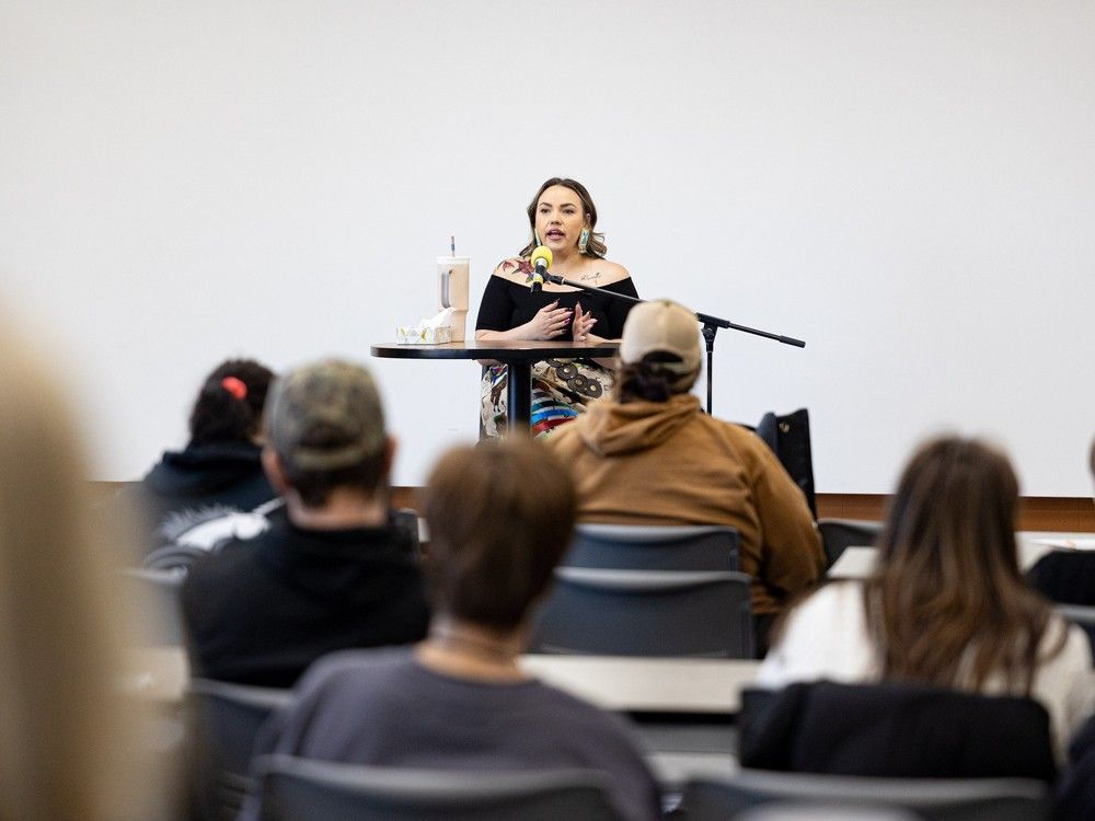 Indigenous educator Jasmyn Albert is one of 67 storytellers who will engage with communities across Saskatchewan this month.