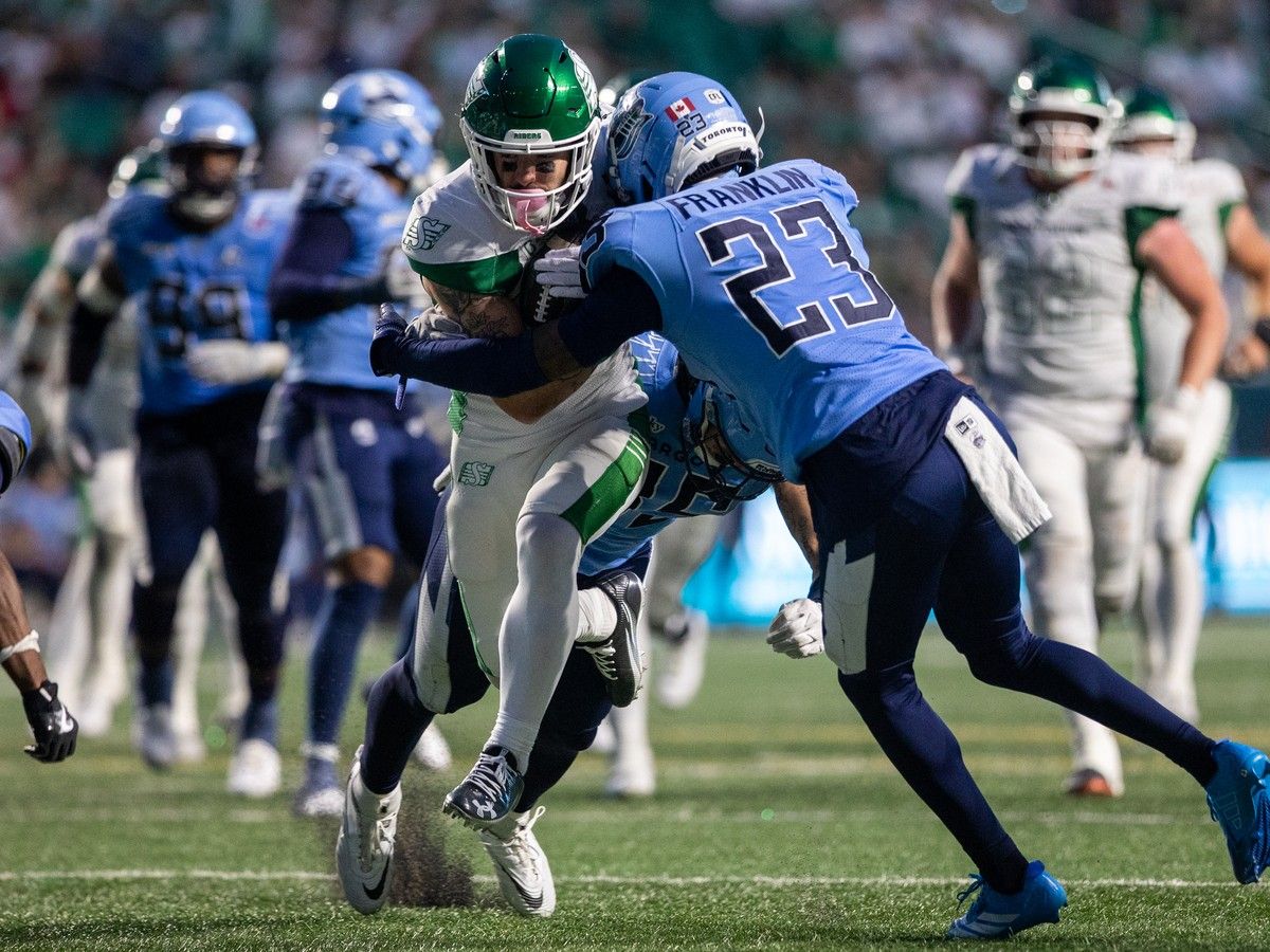 Visiting Toronto Argonauts hand hard-to-look-at Saskatchewan Roughriders first loss of CFL season