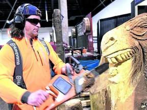 Chainsaw artist Kevin Lewis will be chipping away daily at the sportsmen’s show.