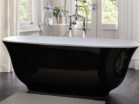 A free-standing tub visually occupies less space, making it ideal for a compact layout. (Courtesy of www.vandabath.com)