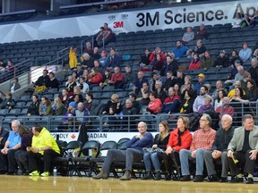 A sparse crowd takes in a London Lightning game this season at Budweiser Gardens. The Lightning, though, easily lead the NBL in attendance. MORRIS LAMONT/THE LONDON FREE PRESS