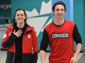 Scott Moir and Tessa Virtue arriving at London International Airport on Monday February 26, 2018 back from the Olympic games where they won gold in the ice dance MORRIS LAMONT/The London Free Press