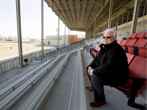 Hugh Mitchell the CEO of the Western Fair District looks out at their well known racetrack on Wednesday February 28, 2018. The future of the Western Fair could be quite different with the new Gateway Casino plans.  (MIKE HENSEN, The London Free Press)