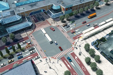 Rendering of King Street and Wellington Street, looking northwest